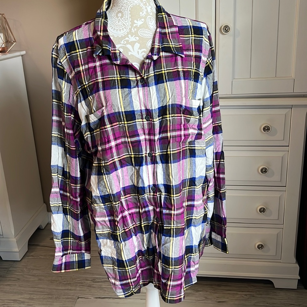 • Westbound plaid button down shirt, XL •